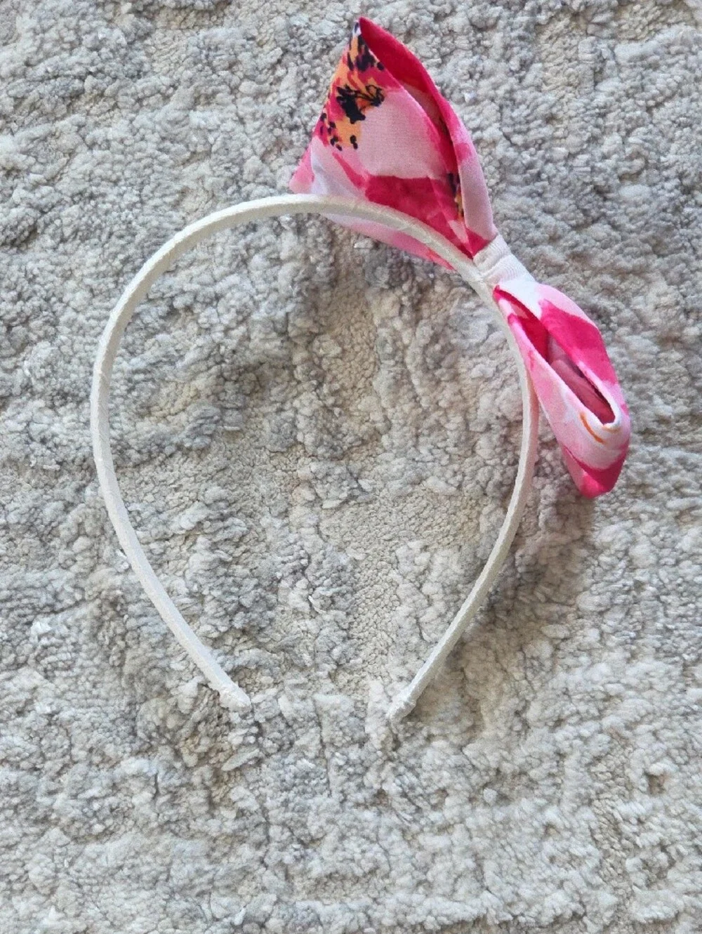 Janie and Jack Pink Floral Bow Headband